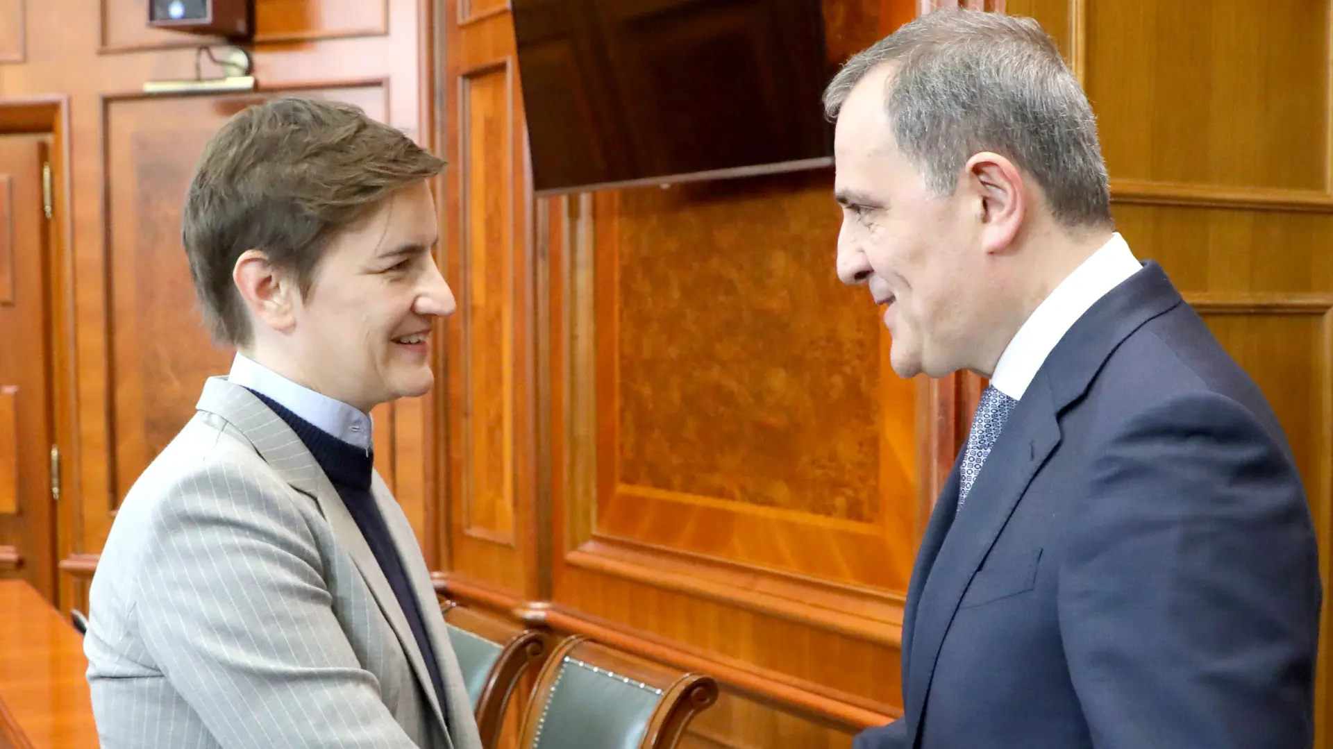 Ana Brnabić i Džejhun Bajramov u Beogradu, 7 nov 2023 - foto tanjug Vlada Republike Srbije Slobodan Miljević-654a693b339bd.webp