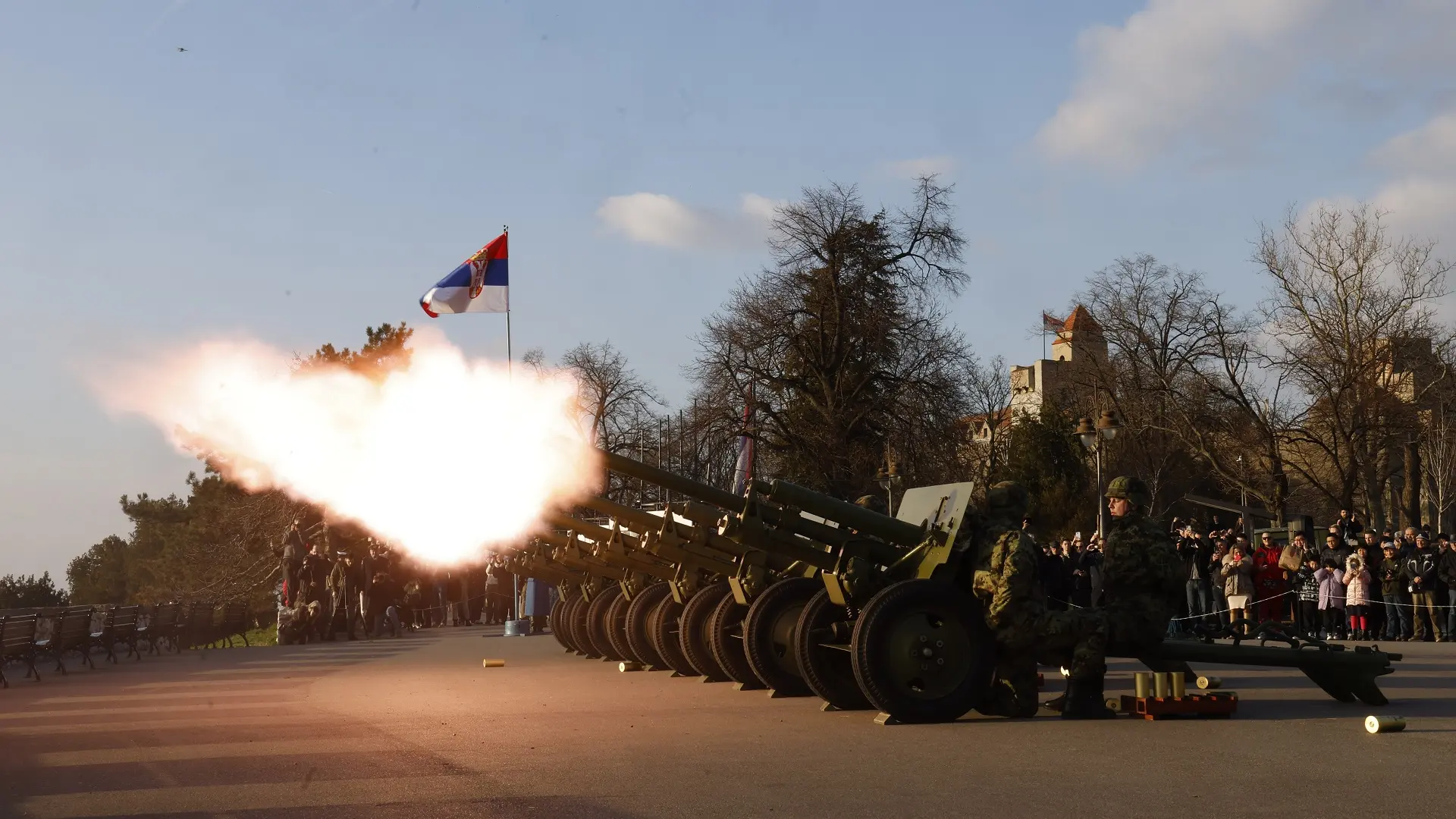 kalemegdanska tvrđava, počasna paljba, dan državnosti srbije, sretenje, garda vojske srbije, kalemegdan - 14 feb 2024 - foto Tanjug Marko Đoković-65ccd8a4a155b.webp