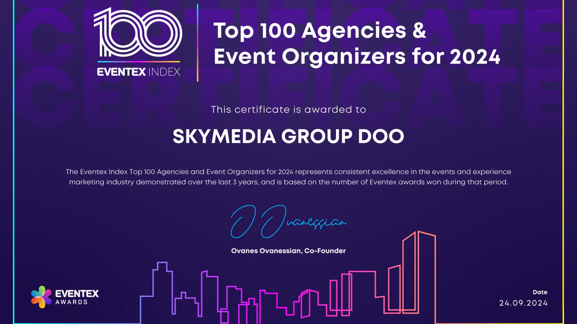 SKYMEDIA GROUP DOO_Eventex2024-Index-Certificate-66fe8f5b829ec.webp