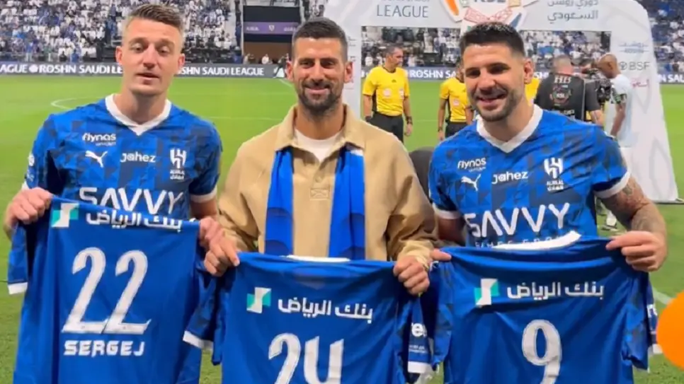 sergej milinković savić, novak đoković, aleksandar mitrović - al hilal, 18 okt 2024 - foto Printscreen X @Alhilal_FC-6712a2a89cf52.webp