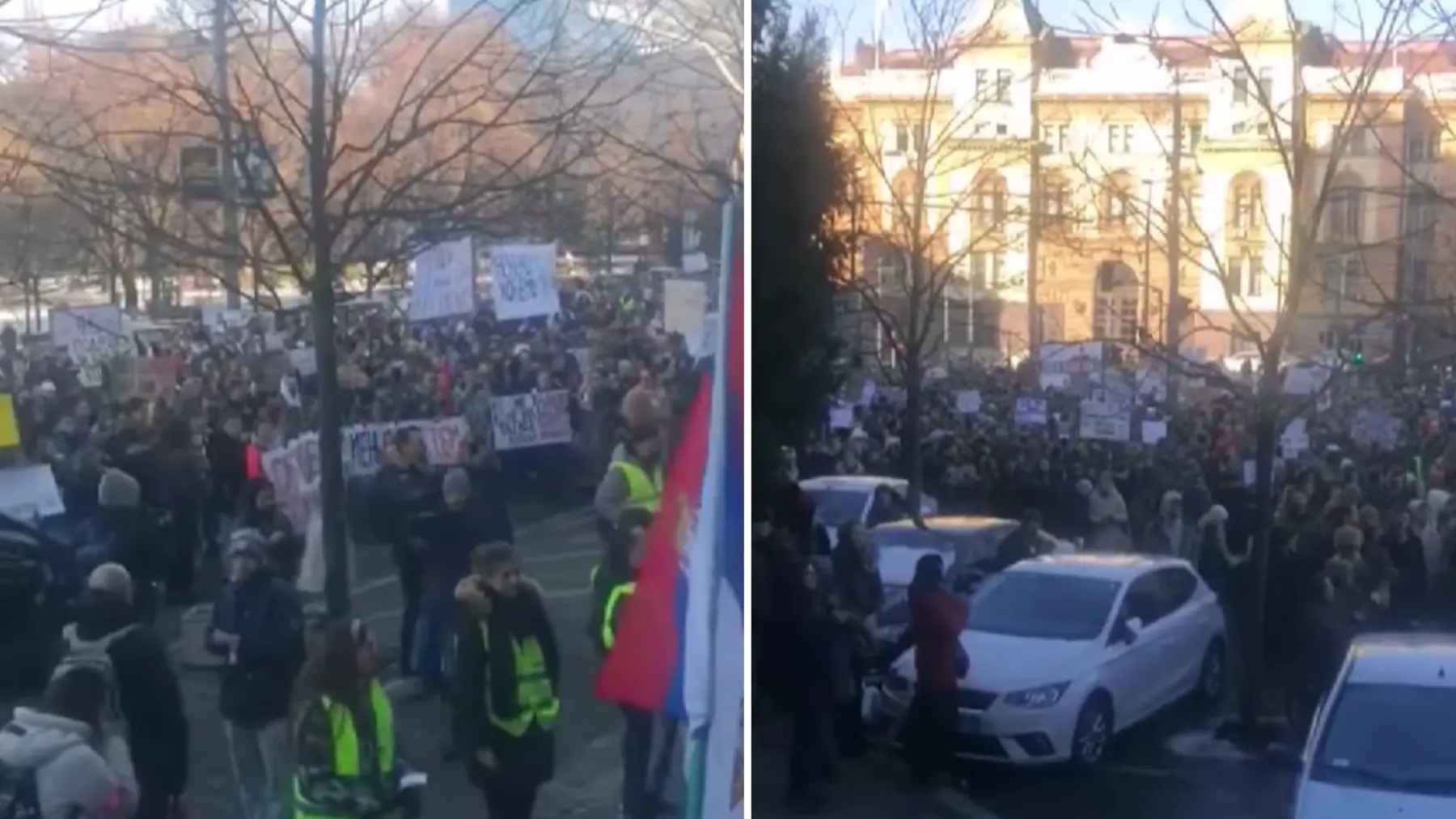 studenti protest ministarstvo prosvete 27.12.2024. screenshot instagram serbialive-676eb6f6d5467.webp