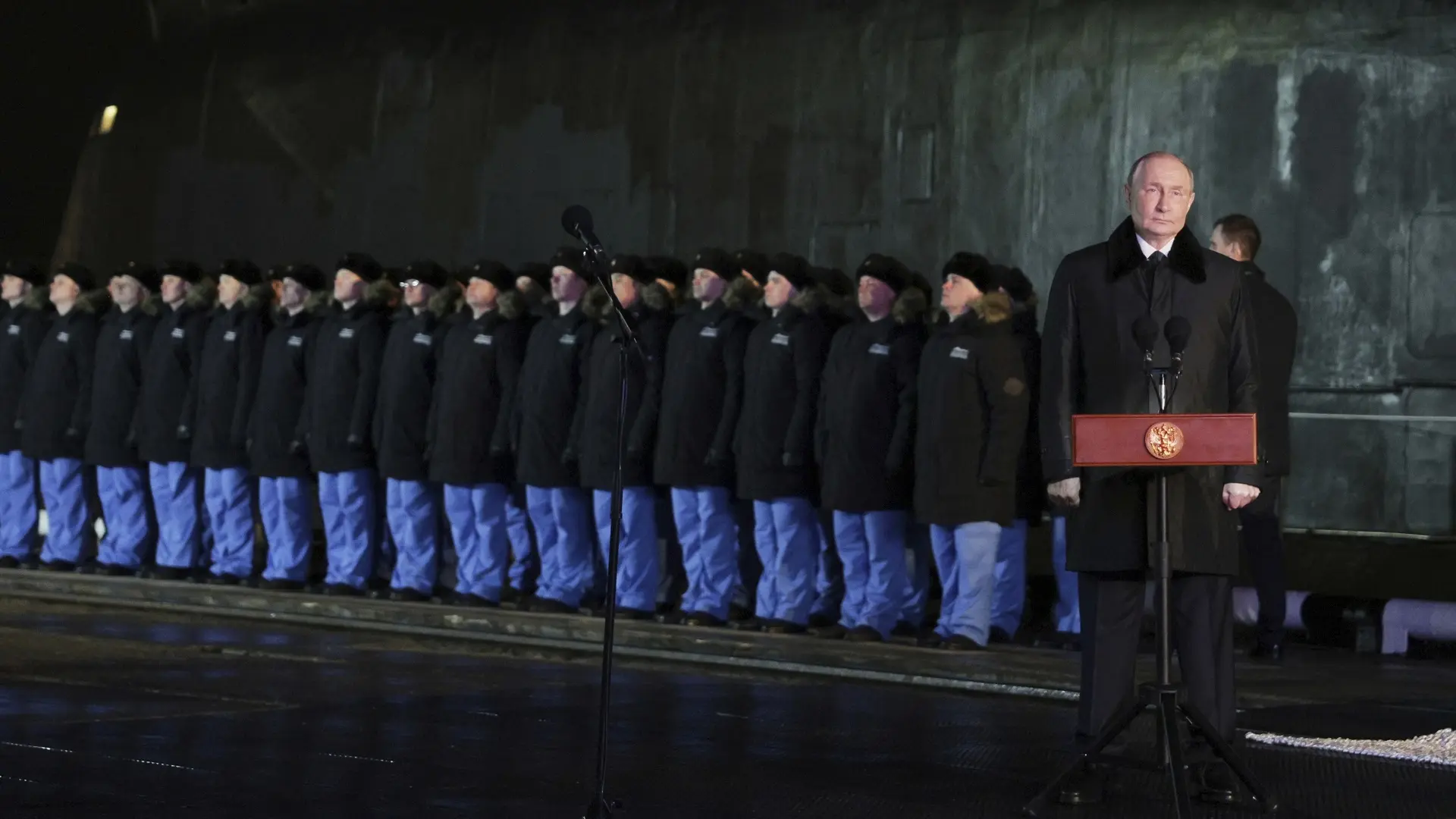 vladimir putin, porinuće ruske podmornice perm, ruska podmornica perm, rusija - 27 mart 2025 - Gavriil Grigorov, Sputnik, Kremlin Pool Photo via AP-67e5bcc5a59f8.webp