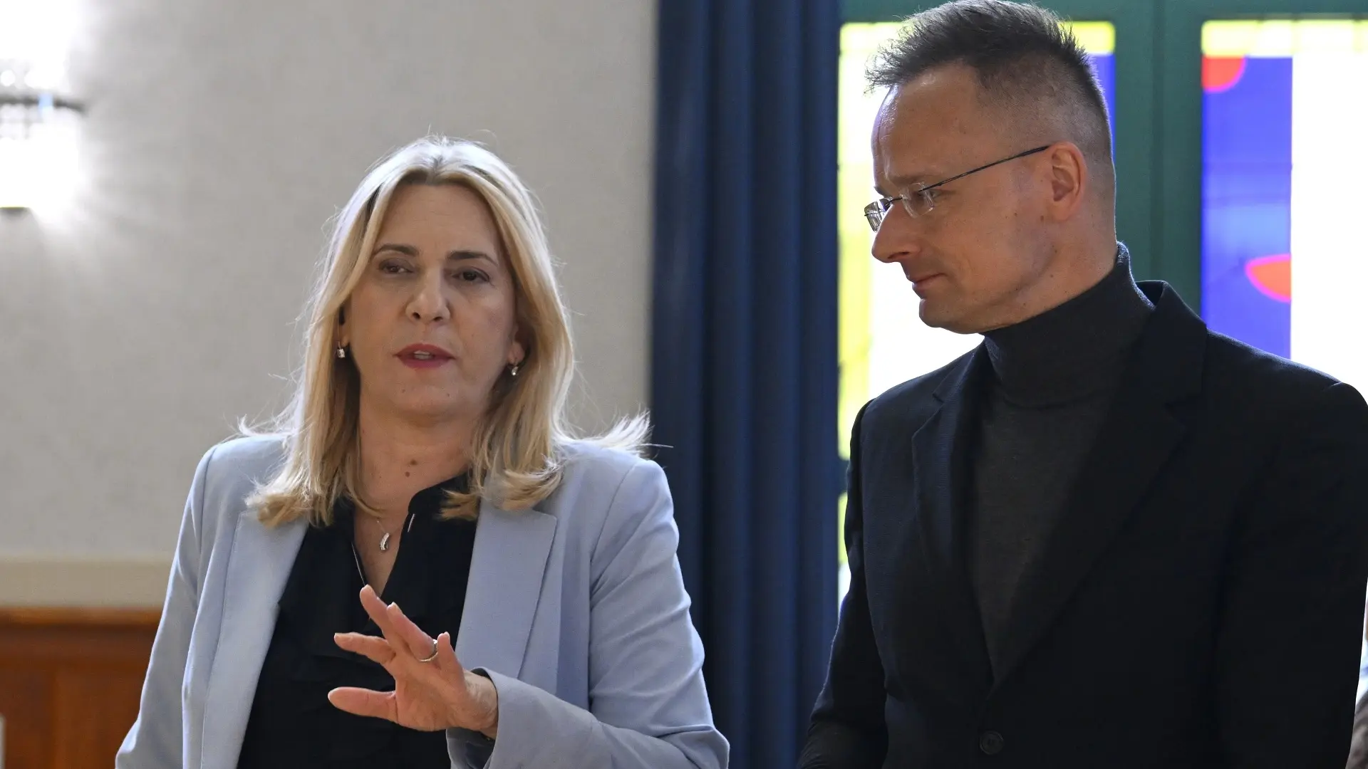 željka cvijanović, peter sijarto, 9 april 2025 - Tanjug Tamas Purger MTI via AP (2)-67f6ca12090d7.webp