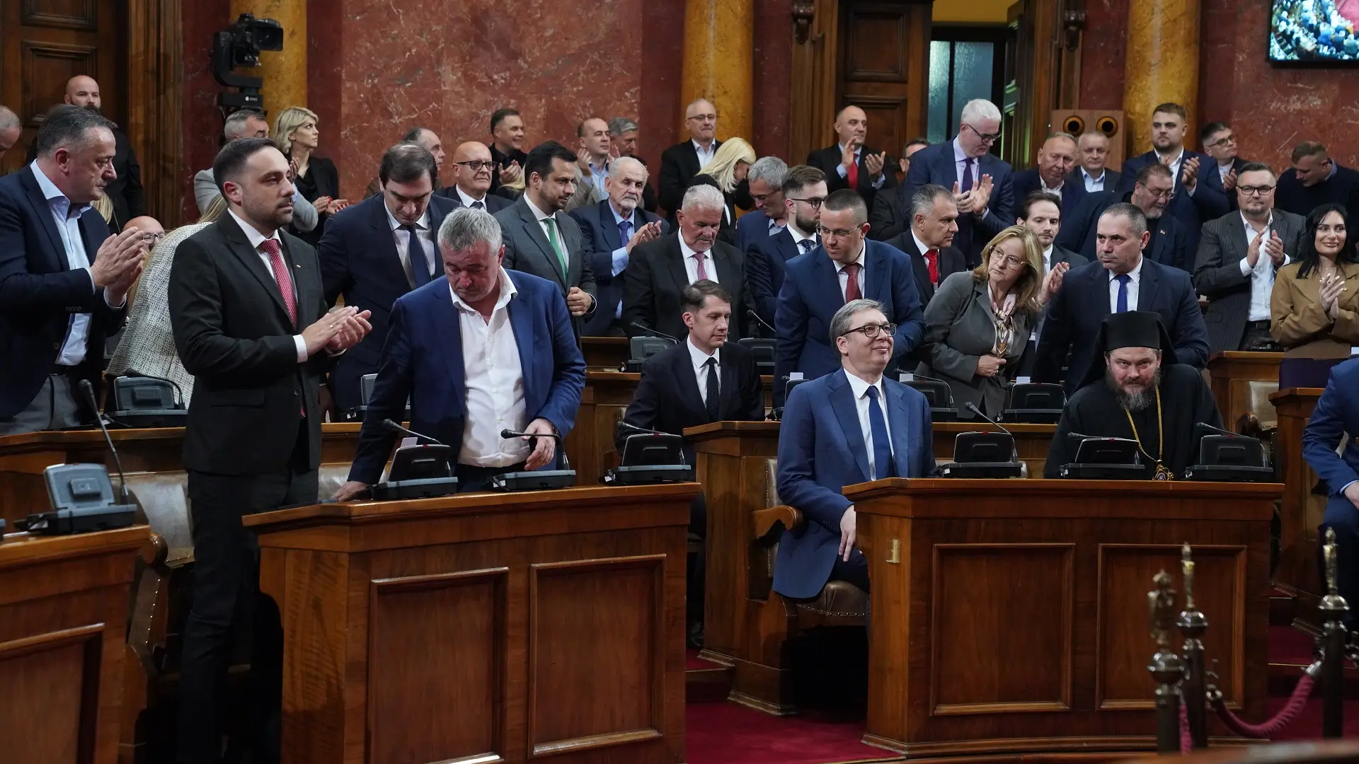aleksandar vučić došao na zakletvu nove vlade u skupštini srbije, 16 april 2025 - TANJUG MILOŠ MILIVOJEVIĆ-67fffd4af0032.webp