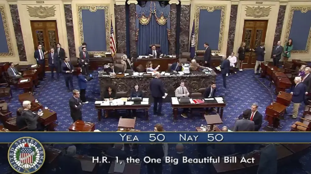 senat, glasanje o velikom lepom zakonu, veliki lepi zakon o budžetu, budžet SAD - 1 jul 2025 - Senate Television via AP-686433cd4271e.webp