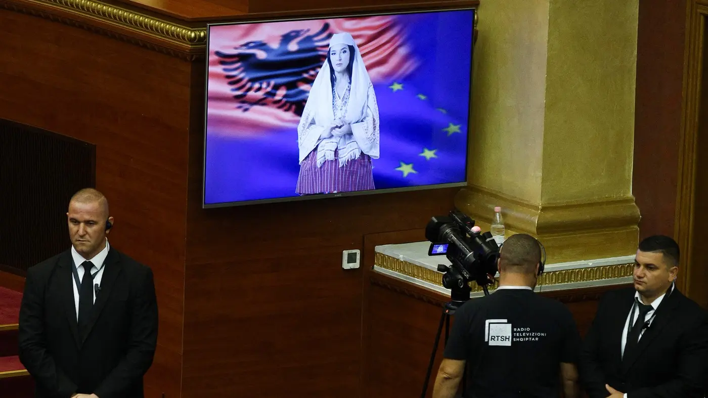 albanski parlament albanije, bot diela, veštačka inteligencija, virtuelni ministar, virtuelna ministarka - 18 sept 2025 - profimedia-1038377540-68cc15f93e29b.webp