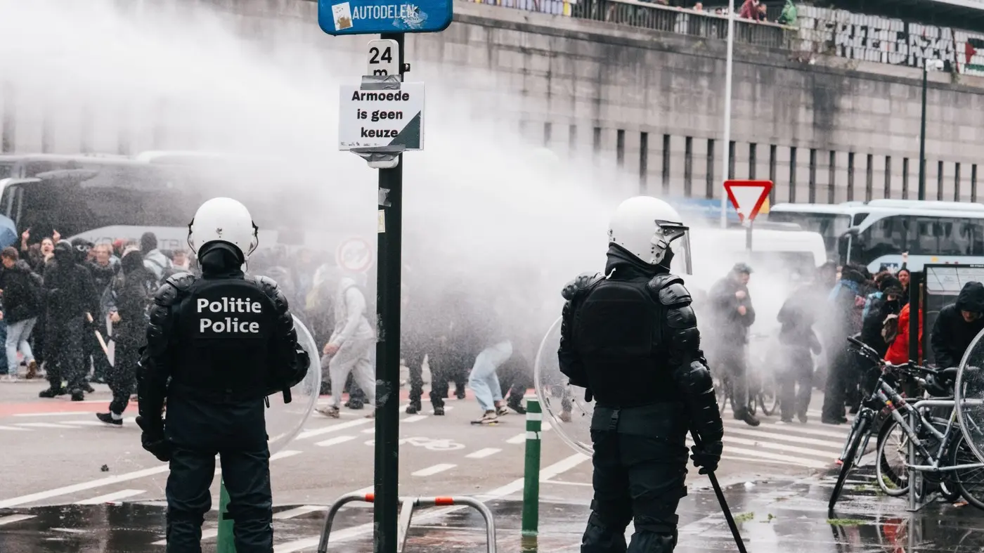 sukobi, demonstracije, generalni štrajk u briselu, brisel - 14 okt 2025 - profimedia-1045424624-68ee40b183650.webp