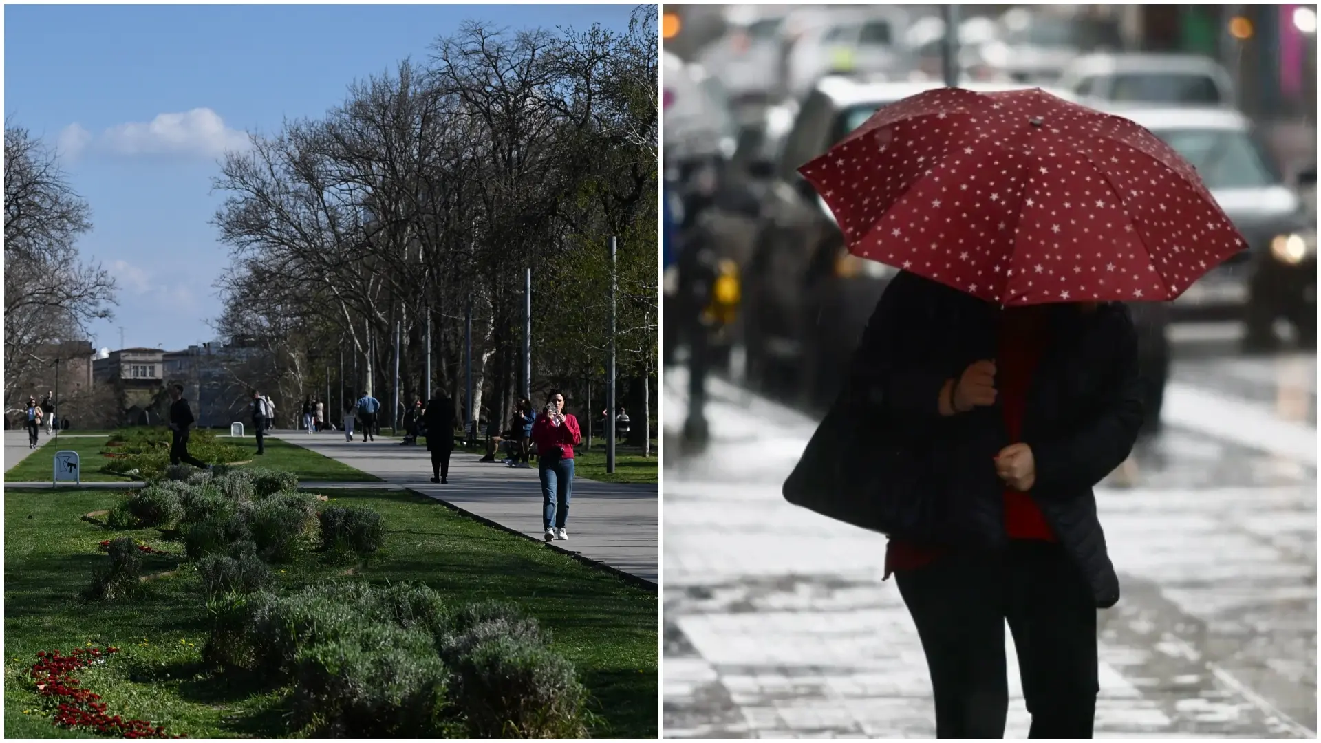 vreme vremenska prognoza kiša proleće beograd ljudi šetnja park kišobran Tanjug ANA PAUNKOVIĆ Marko Đoković-69c3d231b7897.webp