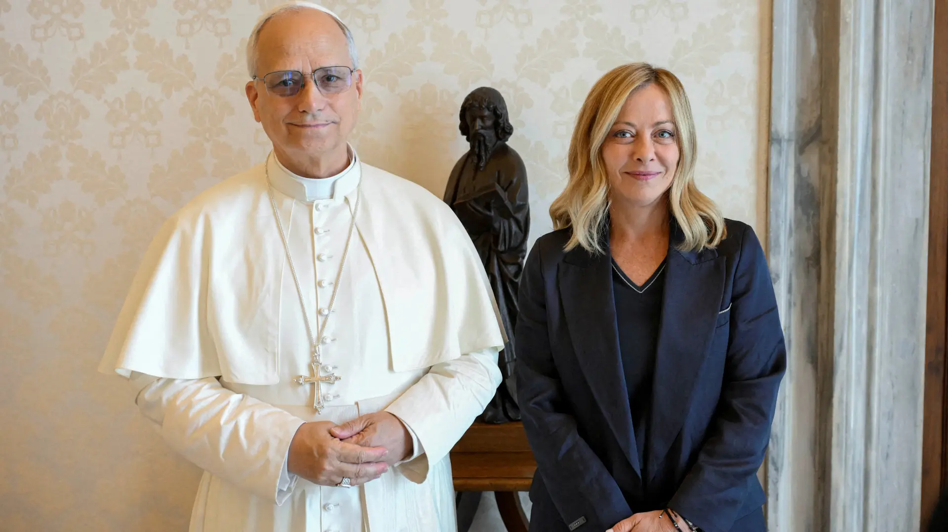 papa lav xiv i đorđa meloni Vatican Media­Francesco SforzaHandout via REUTERS-69dd428c6e986.webp