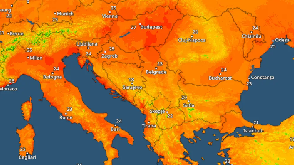 vremenska prognoza mapa vrućina temperature vremeradar Printscreen-6a13fa68e6e38.webp