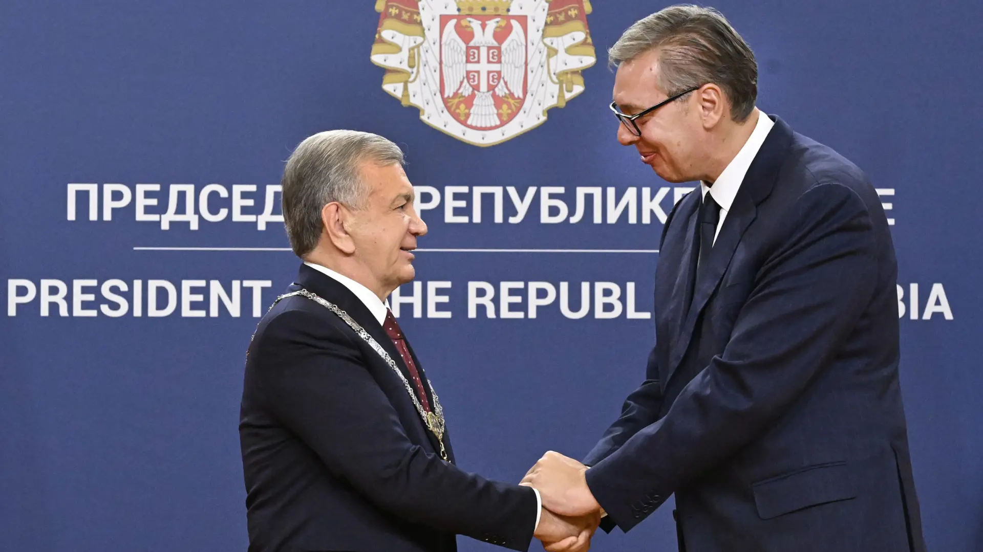 Aleksandar Vučić i predsednik Uzbekistana Šavkat Mirzijojev TANJUG RADE PRELIĆ-6aa021152a2d8.webp